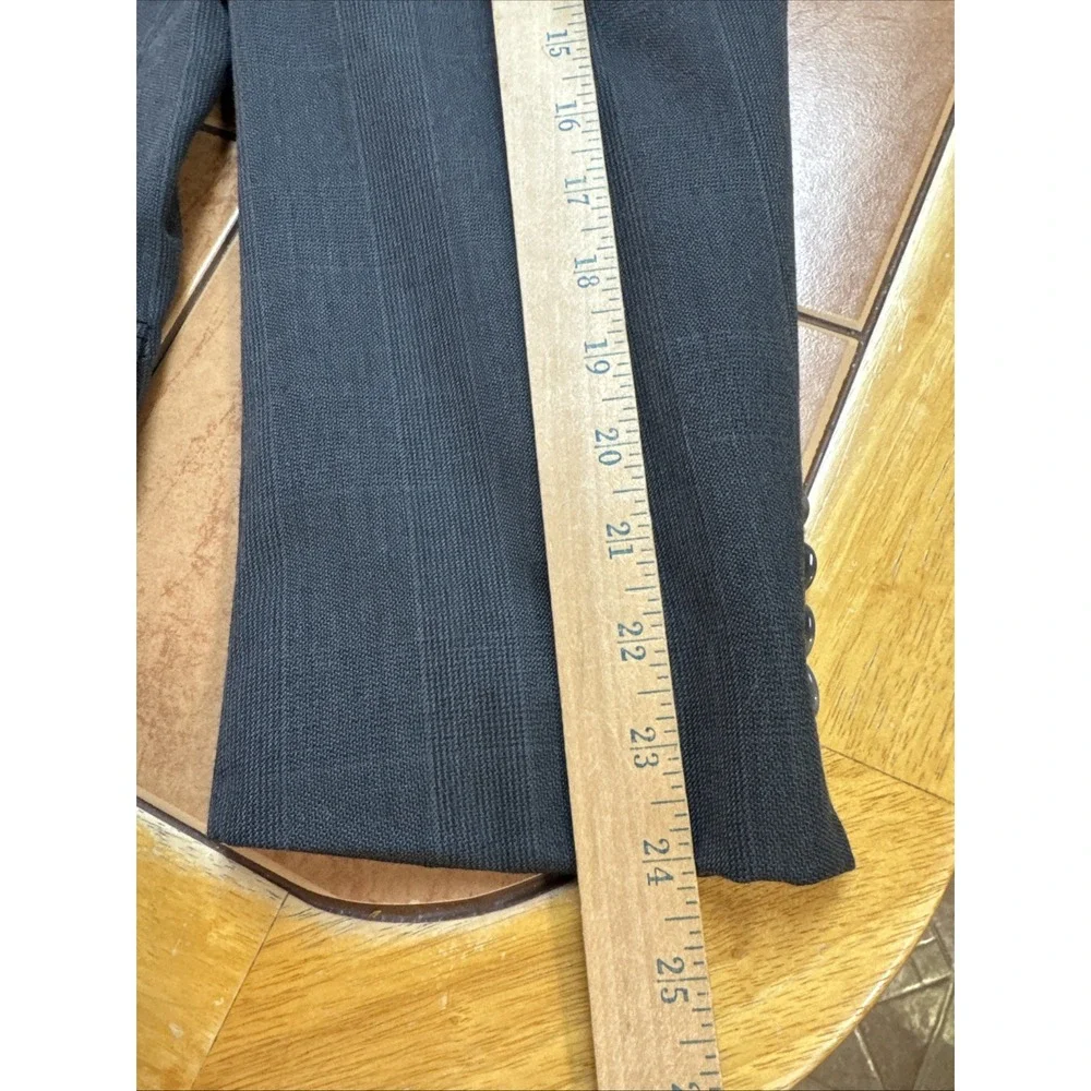 Stafford Vintage 2 Piece Suit 44S Pants 33 x 30 Gray Plaid Wool Blend USA Made